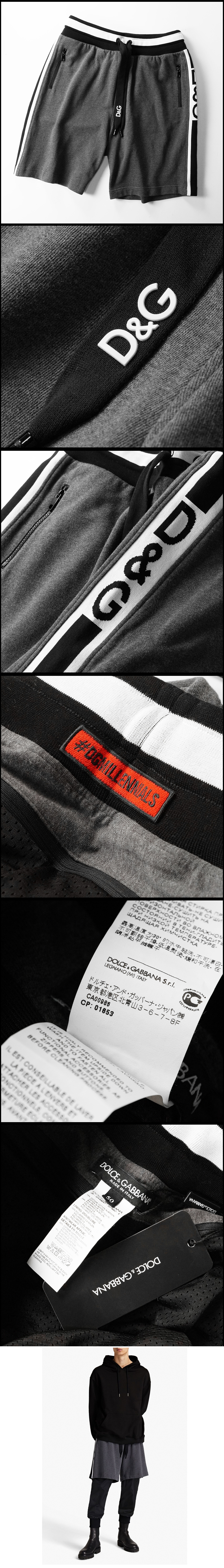 ■新品136,400円【DOLCE&GABBANA】サイドロゴ伊製レイヤード2WAYジョガーパンツ48/W82～92/ハーフナイロンパンツ DGドルチェ＆ガッバーナ
